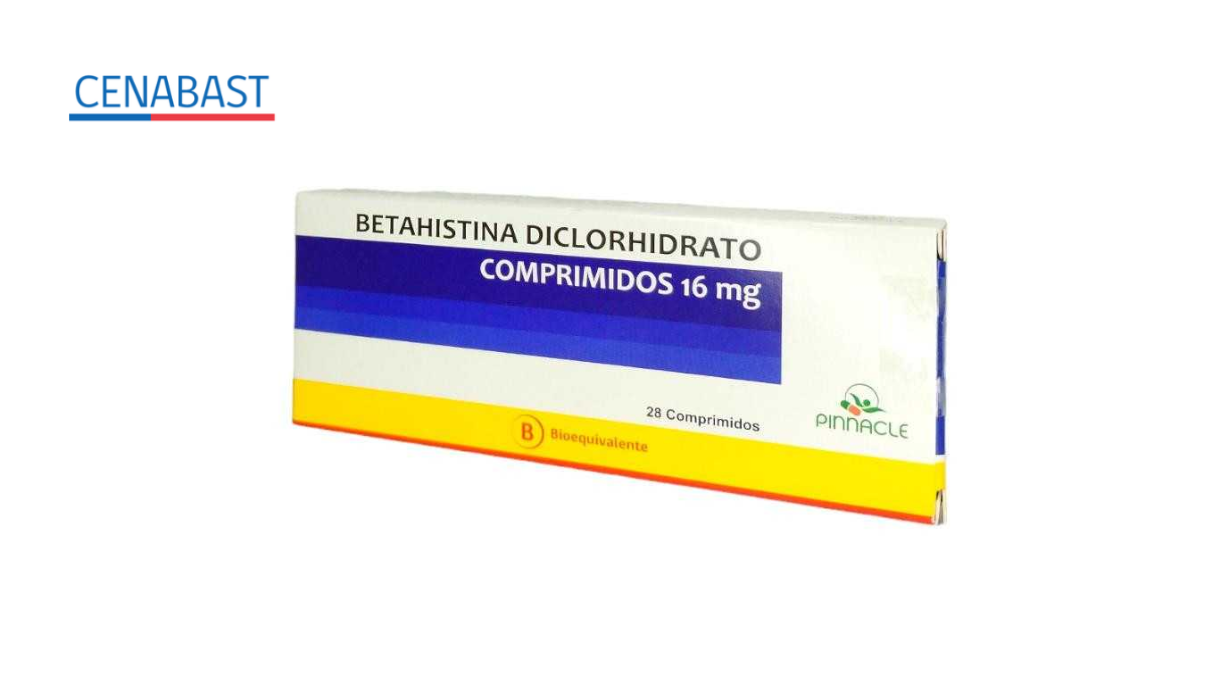 BETAHISTINA DICLORHIDRATO 16 MG X COMPRIMIDOS [CENABAST]