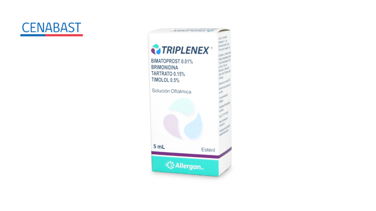 TRIPLENEX BIMATOPROST 0,01%+ BRIMONIDINA 0,15% + TIMOLOL 0,5% SOLUCION OFTALMICA X 5 ML [CENABAST]