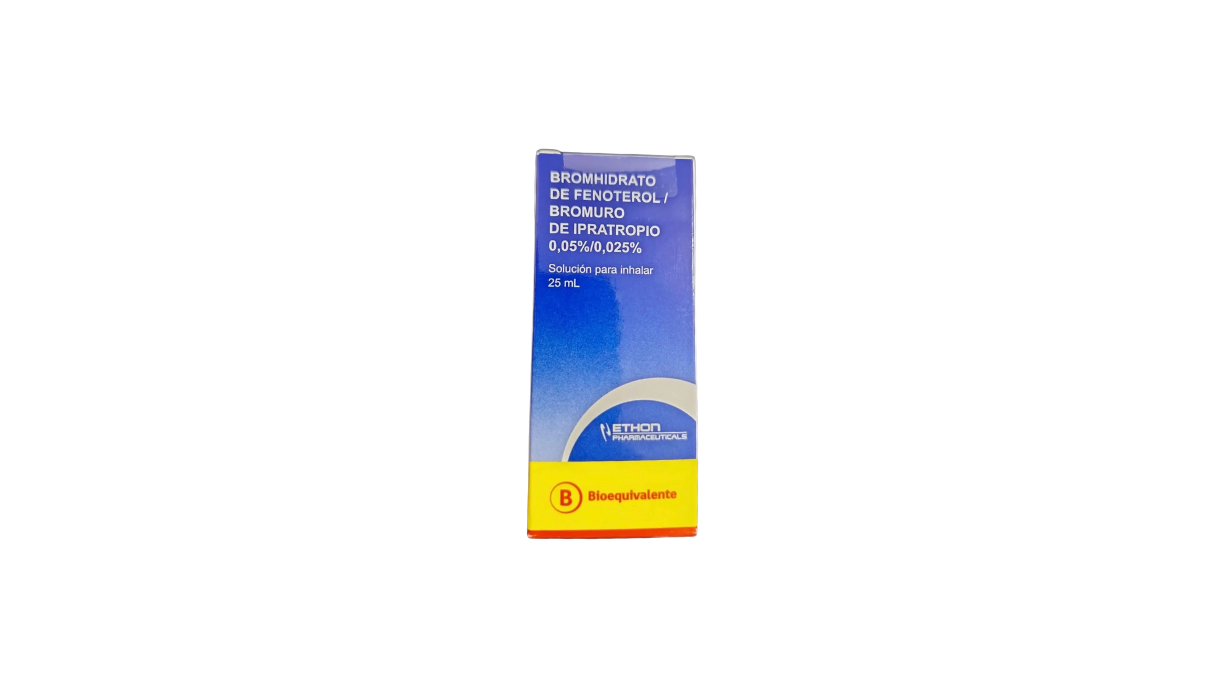 BROMHIDRATO DE FENOTEROL 0,05% + BROMURO DE IPRATROPIO 0,025% SOLUCION PARA INHALAR X 25 ML