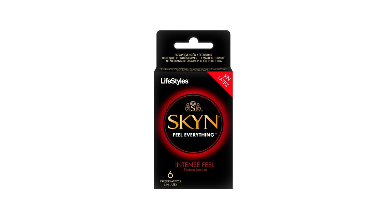 PRESERVATIVOS LIFESTYLES SKYN INTENSE FEEL TEXTURA INTENSA SIN LATEX CONDON X 6 UNIDADES