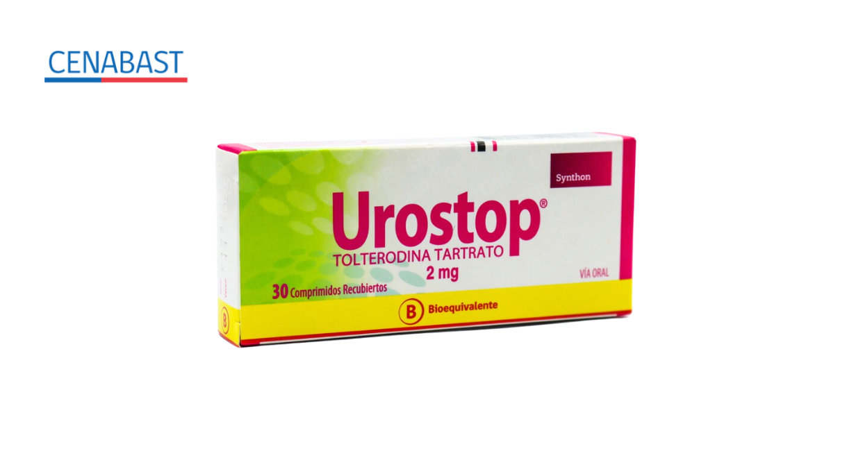 UROSTOP TOLTERODINA TARTRATO 2 MG X 30 COMPRIMIDOS RECUBIERTOS [CENABAST]