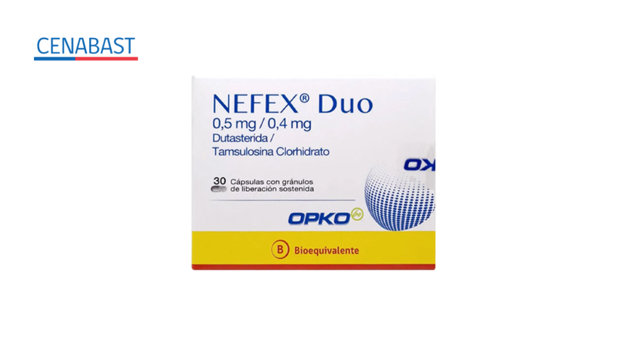NEFEX DUO DUTASTERIDA + TAMSULOSINA 0,5/0,4 MG X 30 CAPSULAS CON GRANULOS LP [CENABAST]