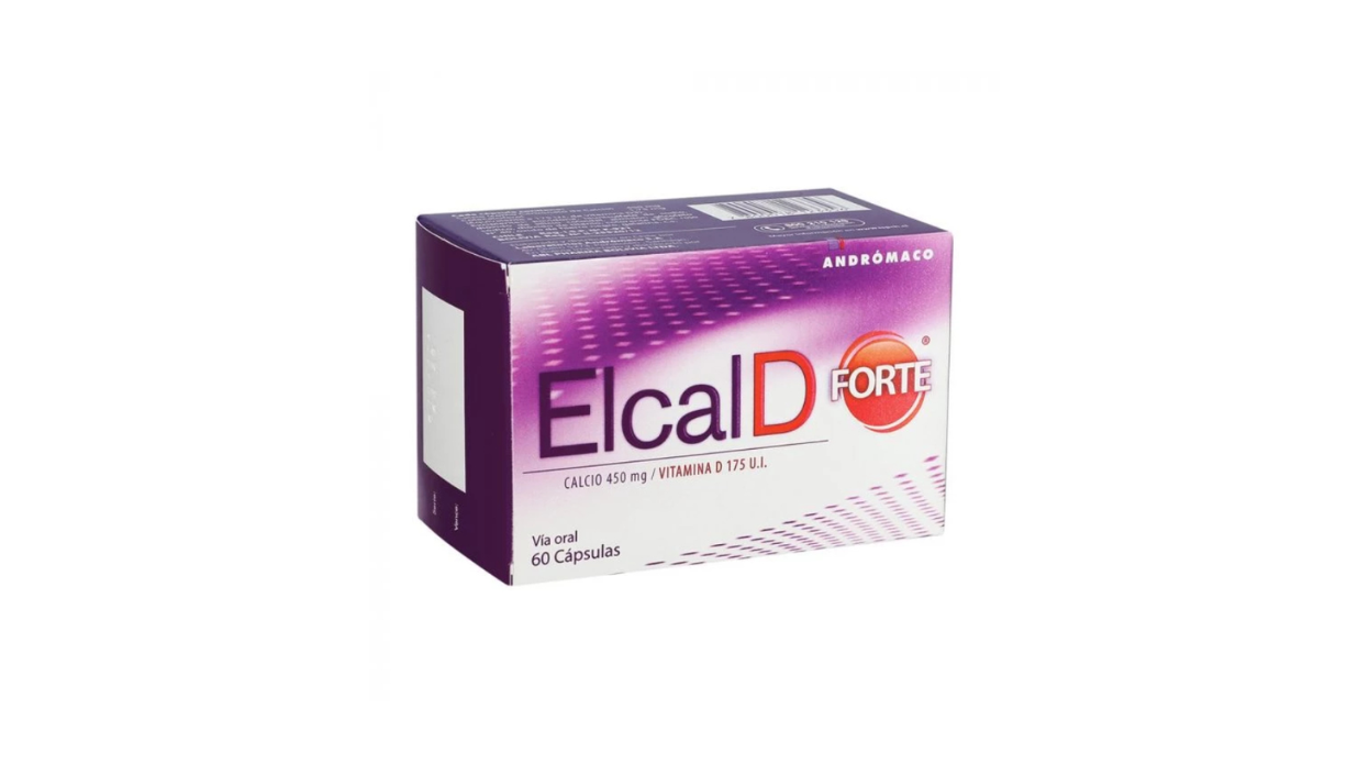 ELCALD FORTE CALCIO 450 MG + VITAMINA D 175 UI X 60 CAPSULAS ANDROMACO