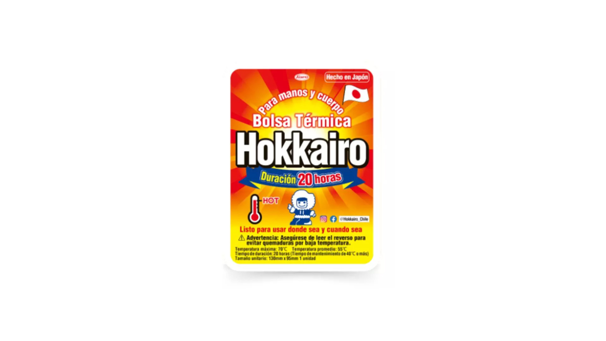 HOKKAIRO BOLSA TERMICA MANOS Y CUERPO HOT 20 HORAS X 1 BOLSA