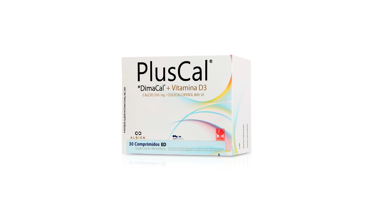 PLUSCAL DIMACAL CALCIO 316 MG + VITAMINA D3 COLECALCIFEROL 800 UI X 30 COMPRIMIDOS PASTEUR