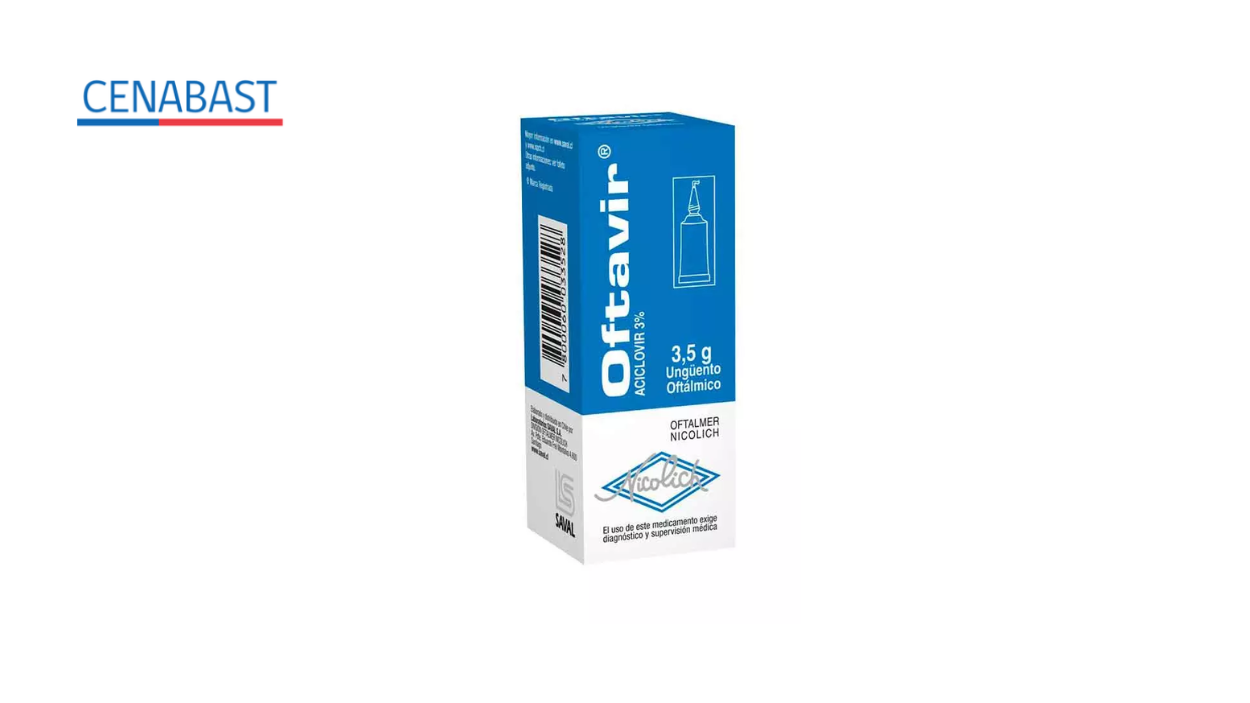 OFTAVIR ACICLOVIR 3% UNGUENTO OFTALMICO X 3,5 GRAMOS [CENABAST]
