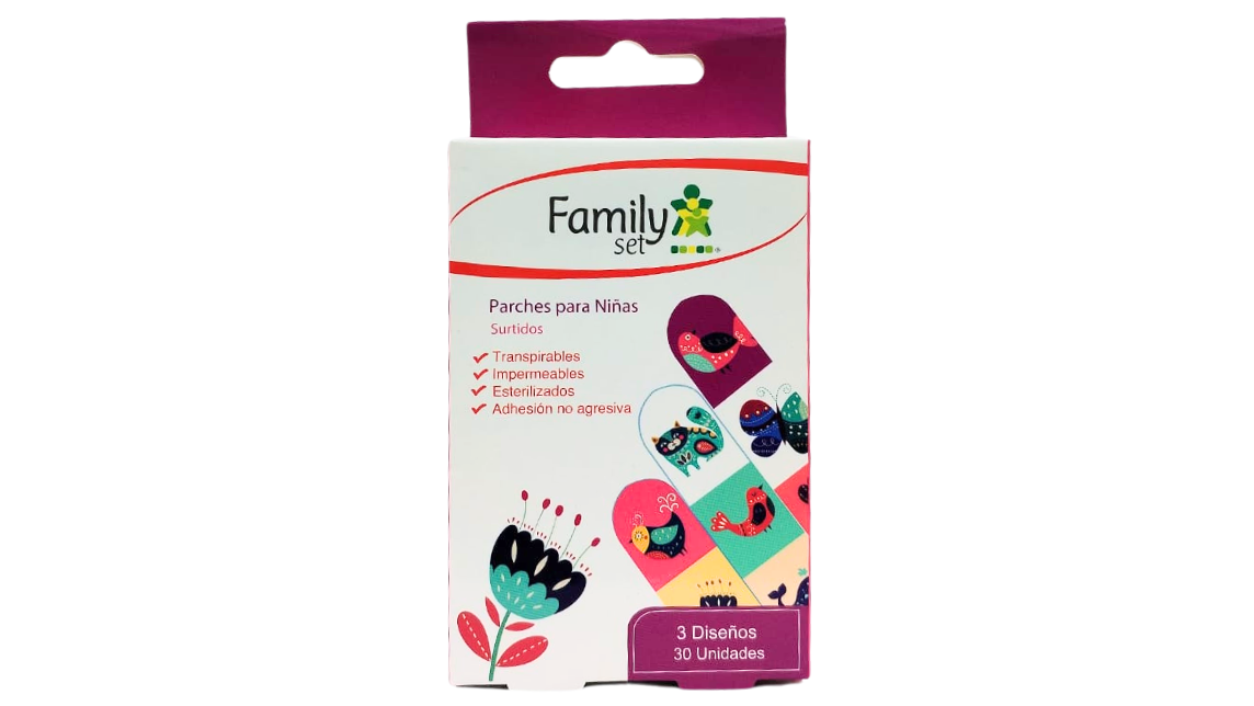 PARCHES PARA NIÑAS SURTIDOS X 30 UNIDADES FAMILY SET