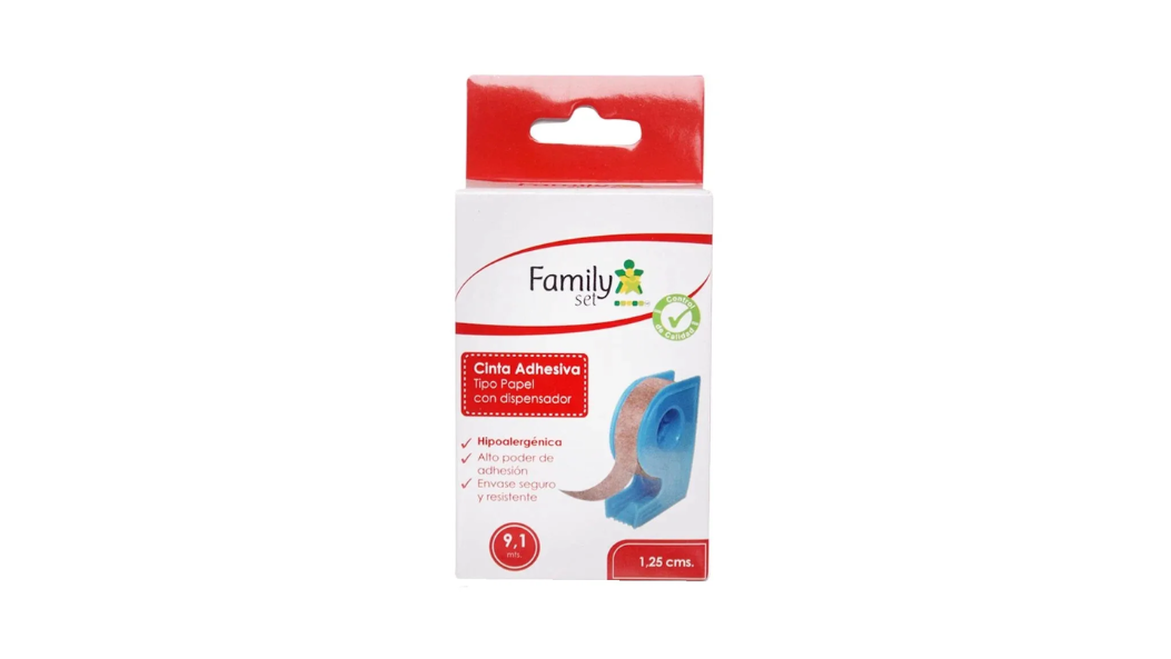 CINTA ADHESIVA PIEL TIPO PAPEL CON DISPENSADOR 1,25CM X 9,1MTS FAMILY SET