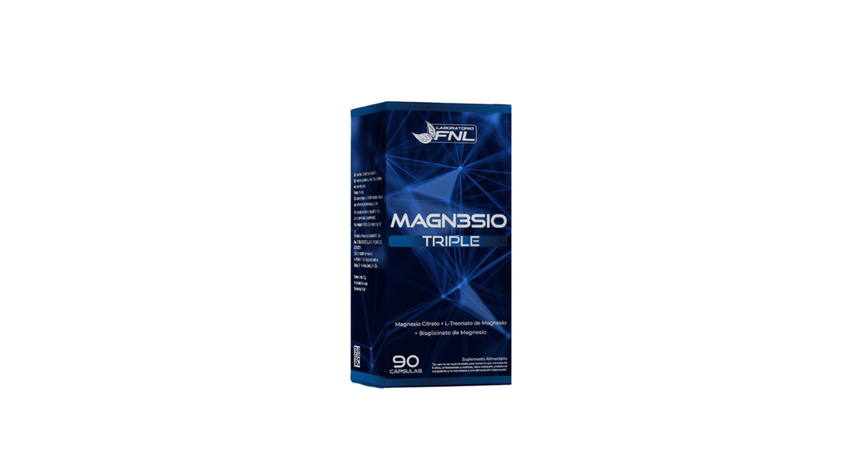 MAGNESIO TRIPLE (CITRATO + L-TREONATO + BISGLICINATO DE MAGNESIO) X 90 CAPSULAS