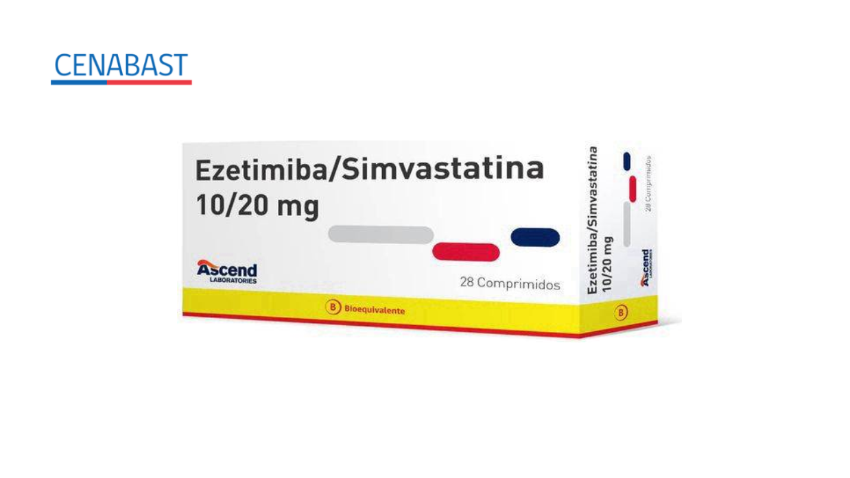 EZETIMIBA/SIMVASTATINA 10/20 MG X 28 COMPRIMIDOS ASCEND [CENABAST]