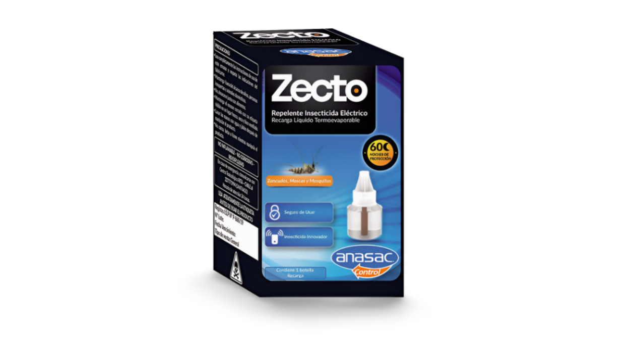 ZECTO REPELENTE INSECTICIDA RECARGA LIQUIDO 45 ML X 1 UNIDAD ANASAC