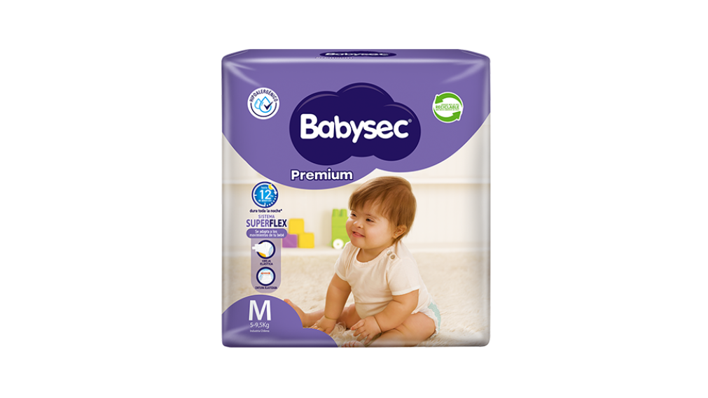 BABYSEC PREMIUM HIPOALARGENICO X 20 PAÑALES TALLA M CONFORT FLEX