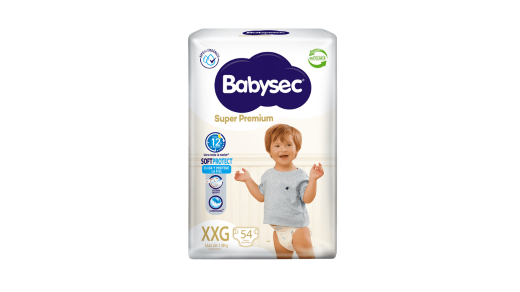 BABYSEC SUPER PREMIUM HIPOALARGENICO X 14 PAÑALES TALLA XXG CONFORT CARE