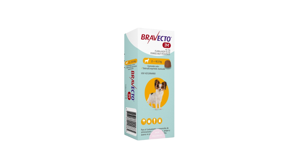 BRAVECTO 1M PERROS PEQUEÑOS FLURALANER 4,5 MG X 1 TABLETA/ COMPRIMIDO MASTICABLE ANIMAL HEALTH