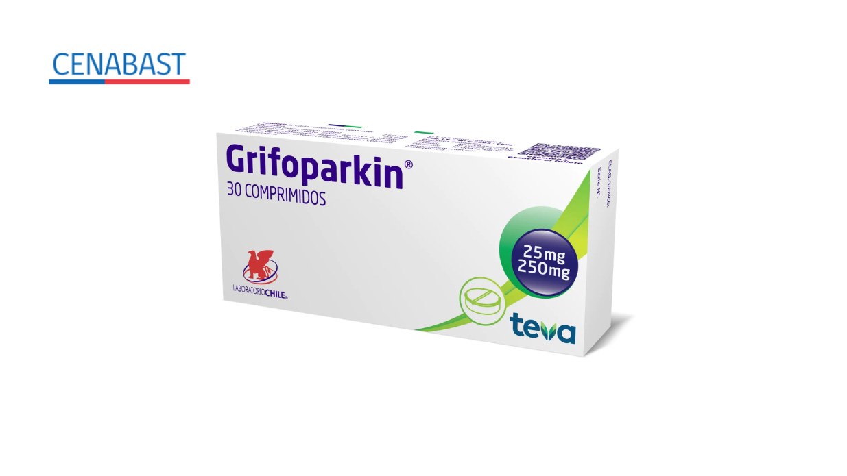 GRIFOPARKIN LEVODOPA + CARBIDOPA 250/25 MG X 30 COMPRIMIDOS [CENABAST]
