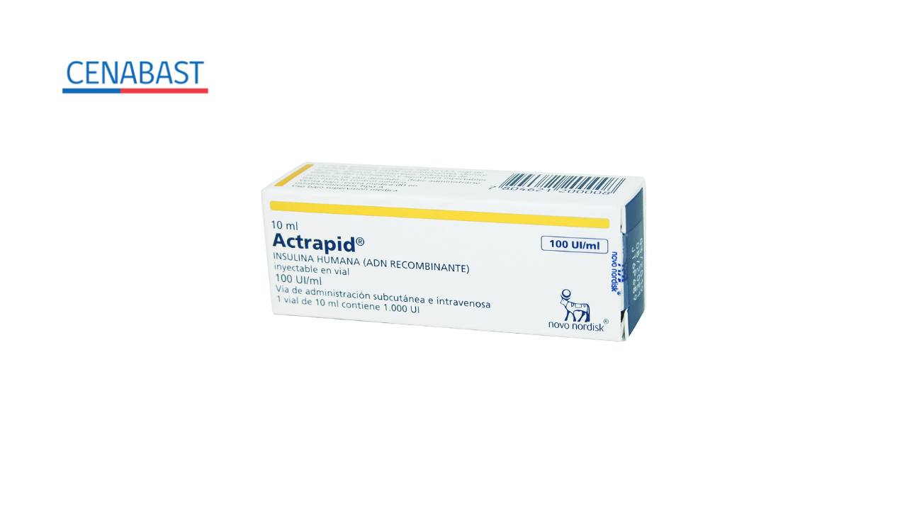 ACTRAPID INSULINA HUMANA CRISTALINA 100 UI/ML SOLUCION INYECTABLE X 10 ML [CENABAST]