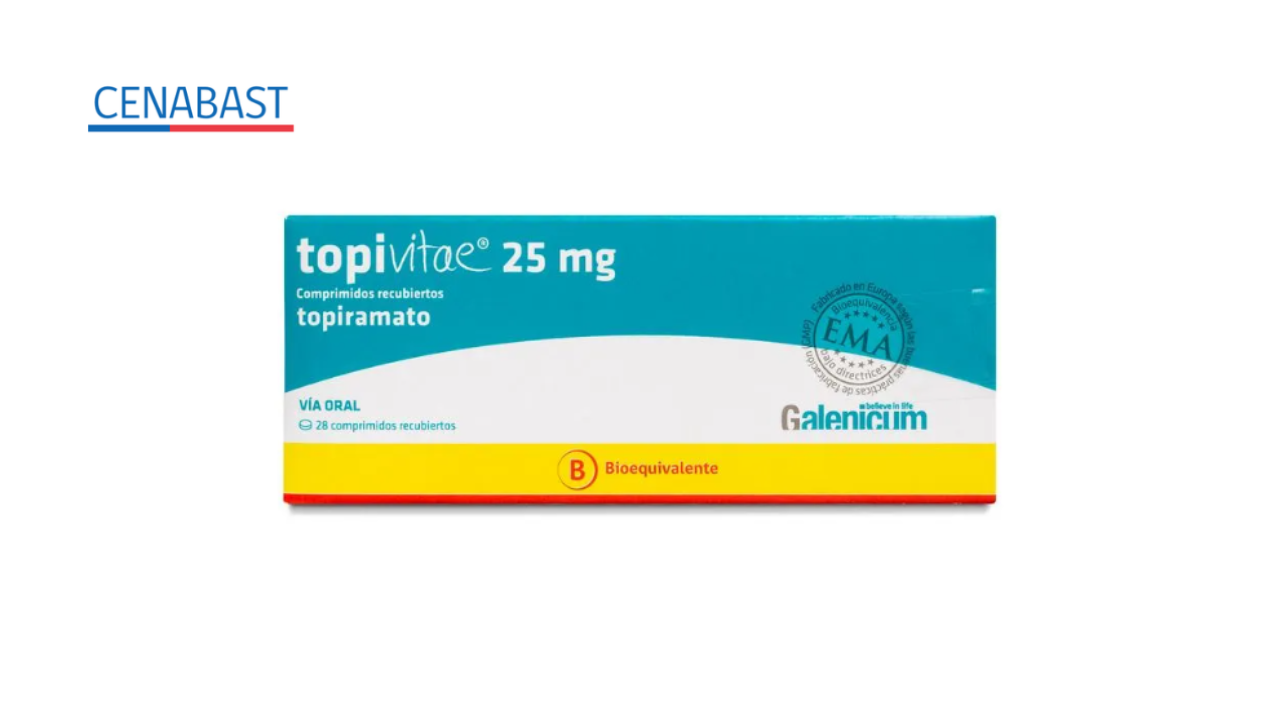 TOPIVITAE TOPIRAMATO 25 MG X 28 COMPRIMIDOS RECUBIERTOS [CENABAST]