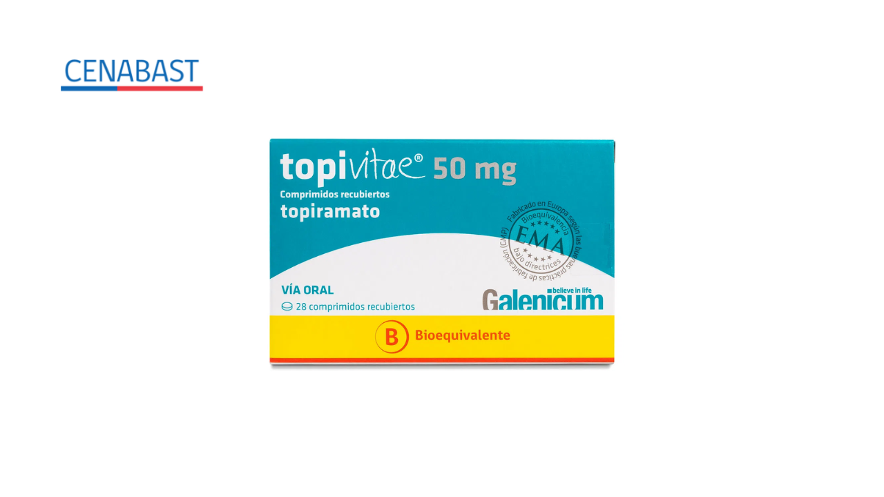 TOPIVITAE TOPIRAMATO 50 MG X 28 COMPRIMIDOS RECUBIERTOS [CENABAST]