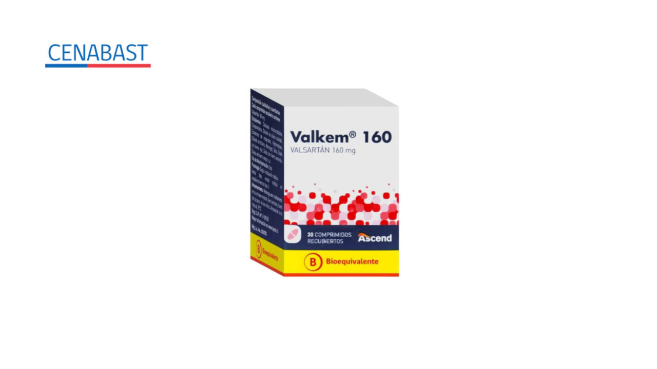 VALKEM VALSARTAN 160 MG X 30 COMPRIMIDOS RECUBIERTOS [CENABAST]