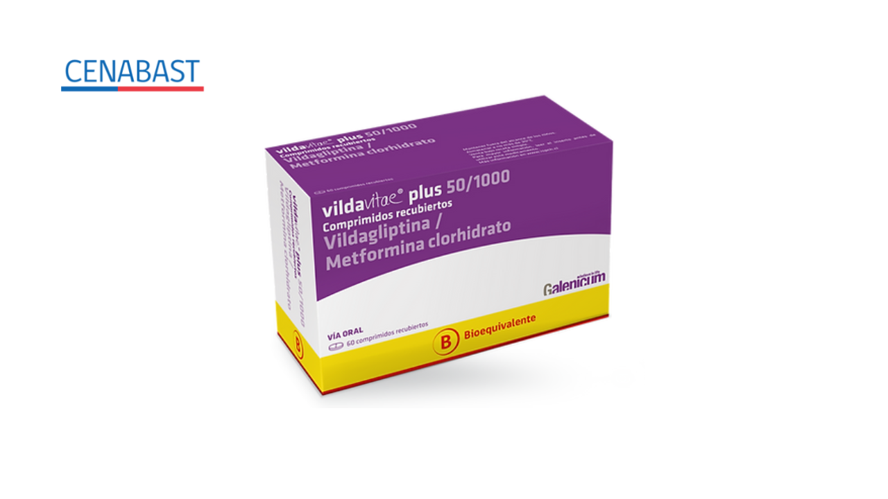 VILDAVITAE PLUS 50/1000 VILDAGLIPTINA + METFORMINA 50/1000 MG X 60 COMPRIMIDOS [CENABAST]