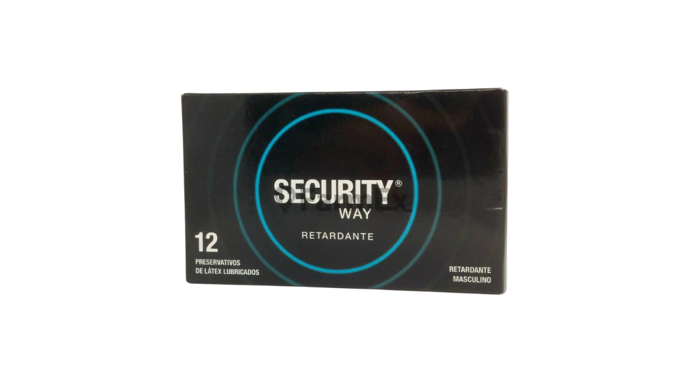 SECURITY WAY RETARDANTE X 12 PRESERVATIVOS DE LATEX LUBRICADOS