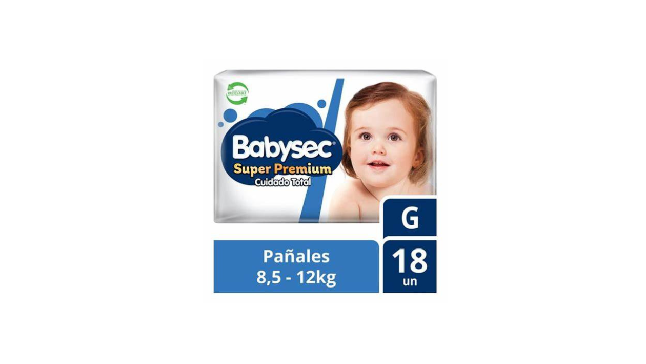 BABYSEC  SUPER PREMIUM G PAÑALES X 18 UNIDADES