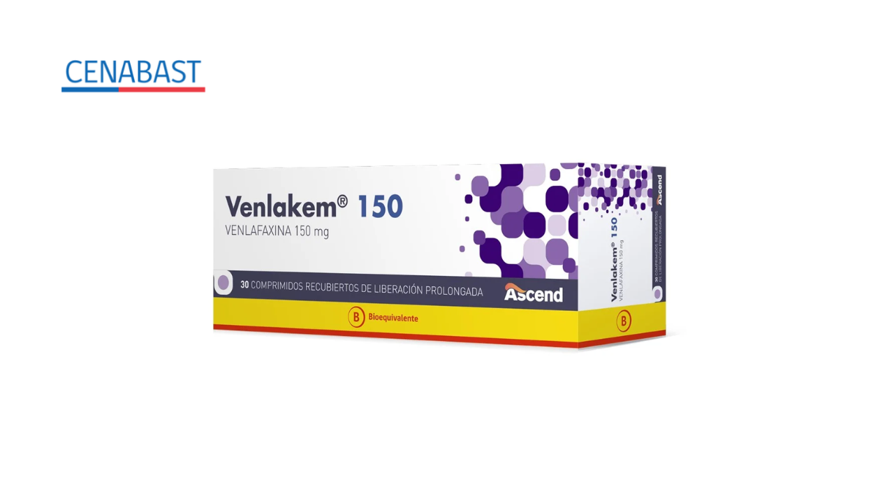 VENLAKEM VENLAFAXINA 150 MG X 30 COMPRIMIDOS RECUBIERTOS LP ASCEND [CENABAST]
