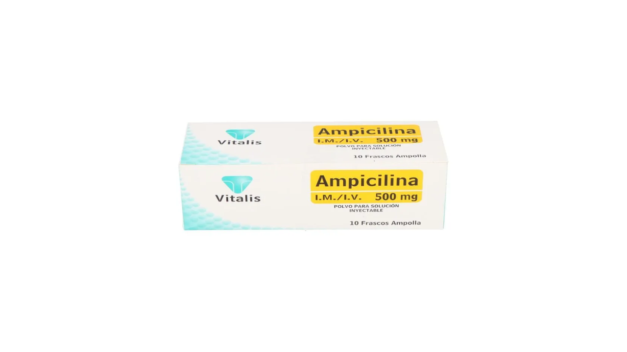 AMPICILINA IM IV 500 MG POLVO PARA SOLUCION INYECTABLE X 10 FRASCO AMPOLLA VITALIS