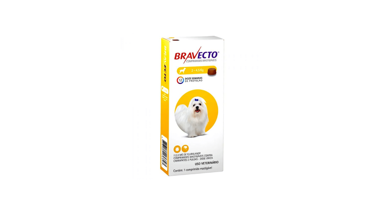 BRAVECTO FLURALENER 112,5 MG PERROS 2-4,5 KG X 1 COMPRIMIDO MASTICABLE