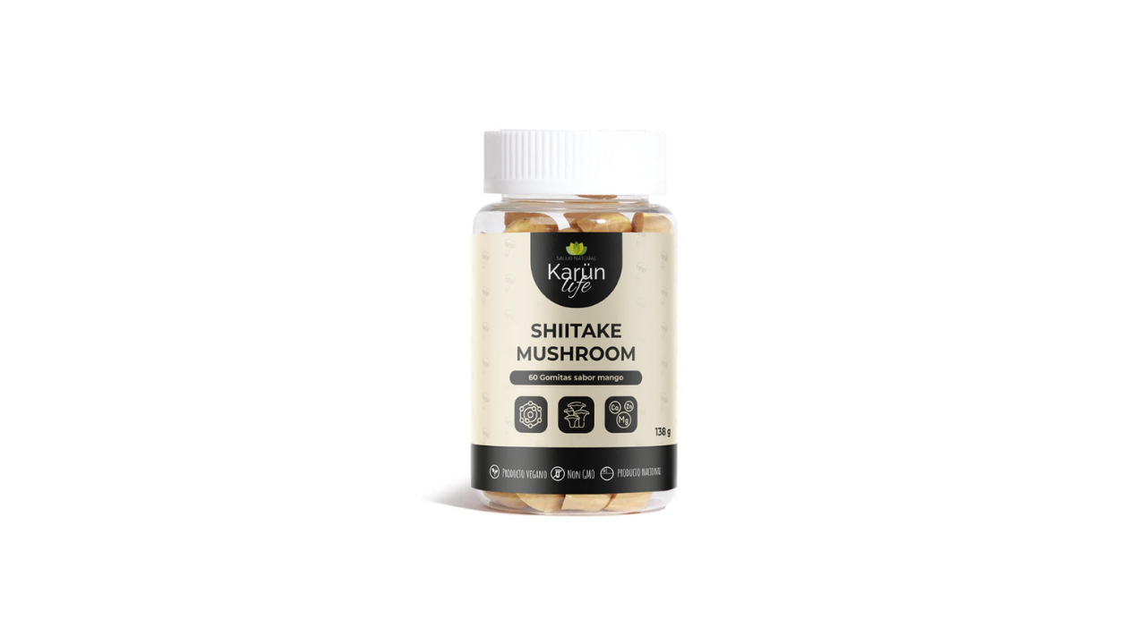 SHIITAKE MUSHROOM (SHITAKE)  X 60 GOMITAS VEGANAS MANGO KARUN LIFE