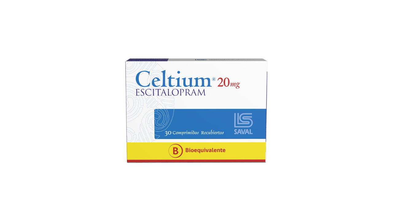 CELTIUM ESCITALOPRAM 20 MG X 30 COMPRIMIDOS RECUBIERTOS