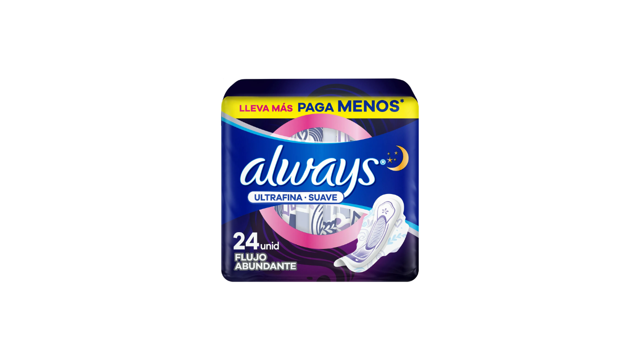 ALWAYS TOALLA NOCTURNA ULTRAFINA FLUJO ABUNDANTE X 24 UNIDADES