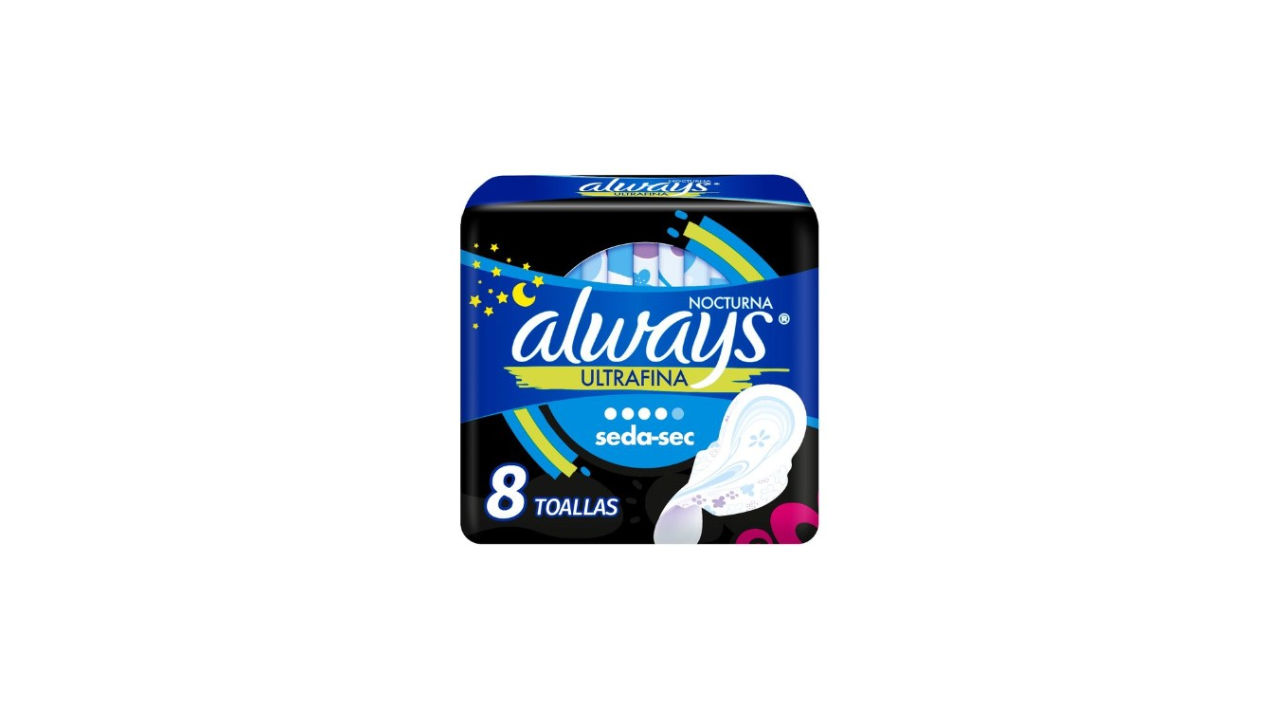 ALWAYS TOALLA NOCTURNA ULTRAFINA FLUJO ABUNDANTE X 8 UNID