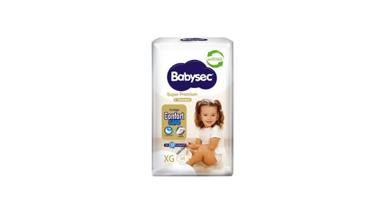 BABYSEC SUPER PREMIUM CONFORT CARE PAÑAL TALLA XG X 14 UNIDADES