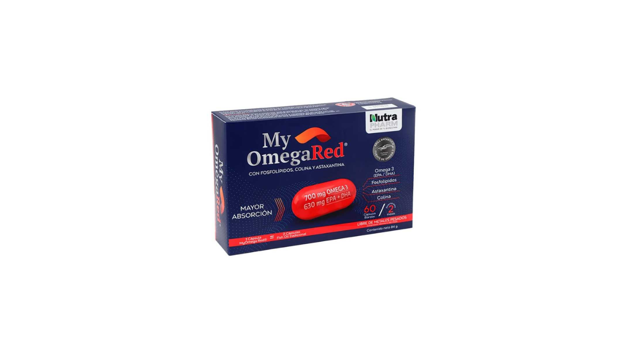 MY OMEGA RED OMEGA 3 + FOSFOLIPIDOS + ASTAXANTINA + COLINA X 60 CAPSULAS