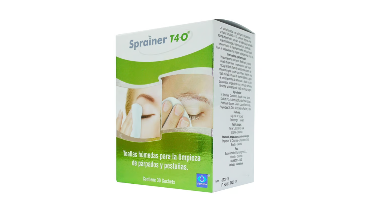 SPRAINER T4-0 TOALLAS HUMEDAS PARA LIMPIEZA DE PARPADOS Y PESTAÑAS X 30 SACHETS OPHTHA