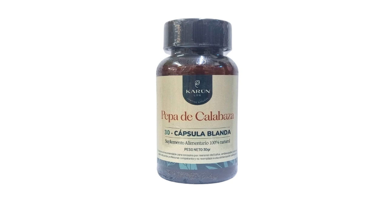 KARUN LIFE PEPA DE CALABAZA SUPLEMENTO ALIMENTARIO X 30 CAPSULAS BLANDAS 