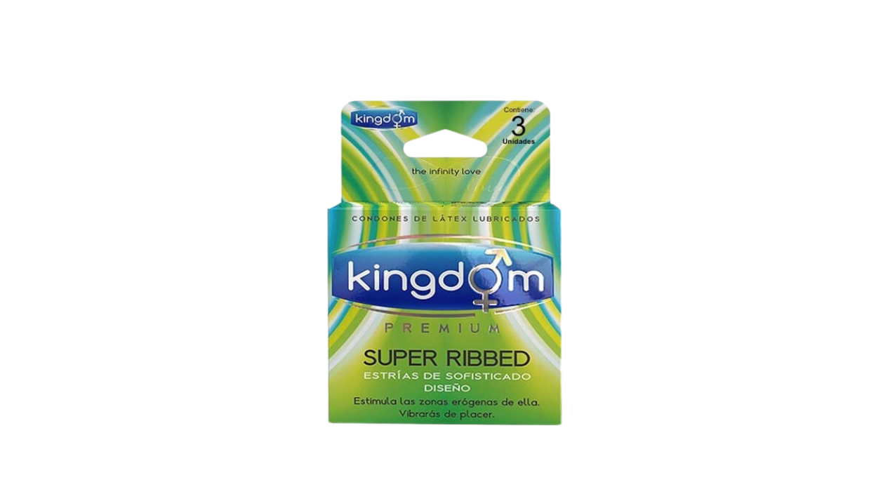 PRESERVATIVOS KINGDOM PREMIUM CONDONES SUPER ESTRIADO X 3 UNIDADES  