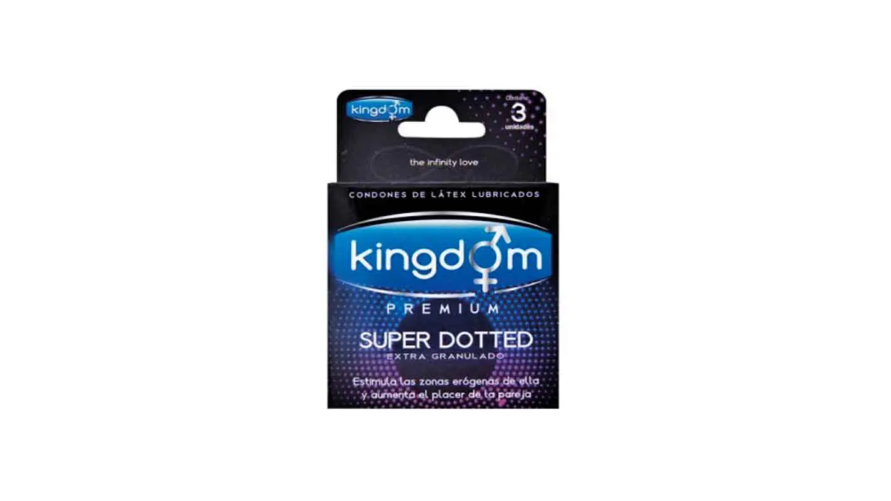 PRESERVATIVOS KINGDOM PREMIUM CONDONES SUPER GRANULADOS X 3 UNIDADES  