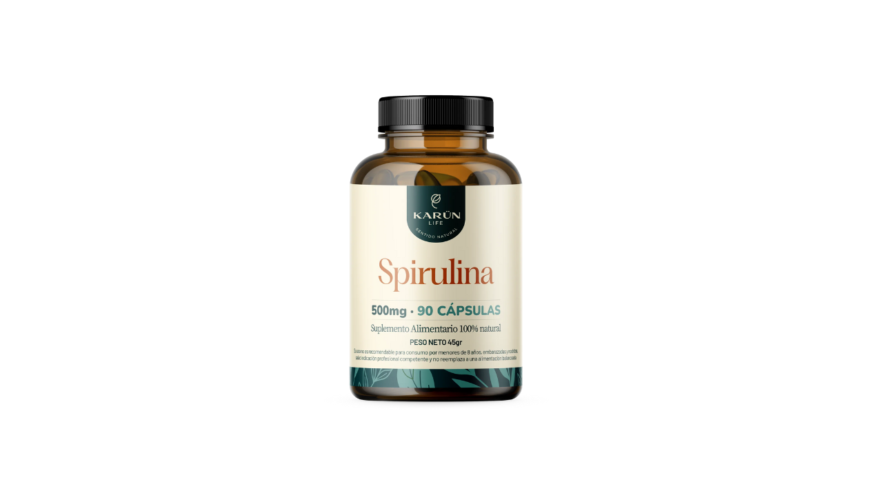 KARUN LIFE SPIRULINA 500 MG SUPLEMENTO ALIMENTARIO X 90 CAPSULAS