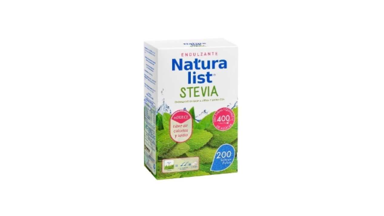 NATURA LIST STEVIA ENDULZANTE POLVO X 200 SOBRES