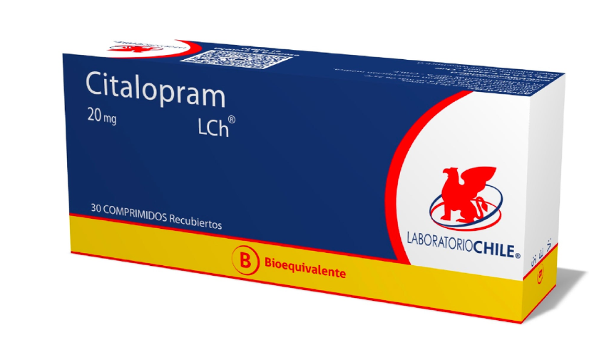 CITALOPRAM 20 MG X 30 COMPRIMIDOS RECUBIERTOS LABORATORIO CHILE