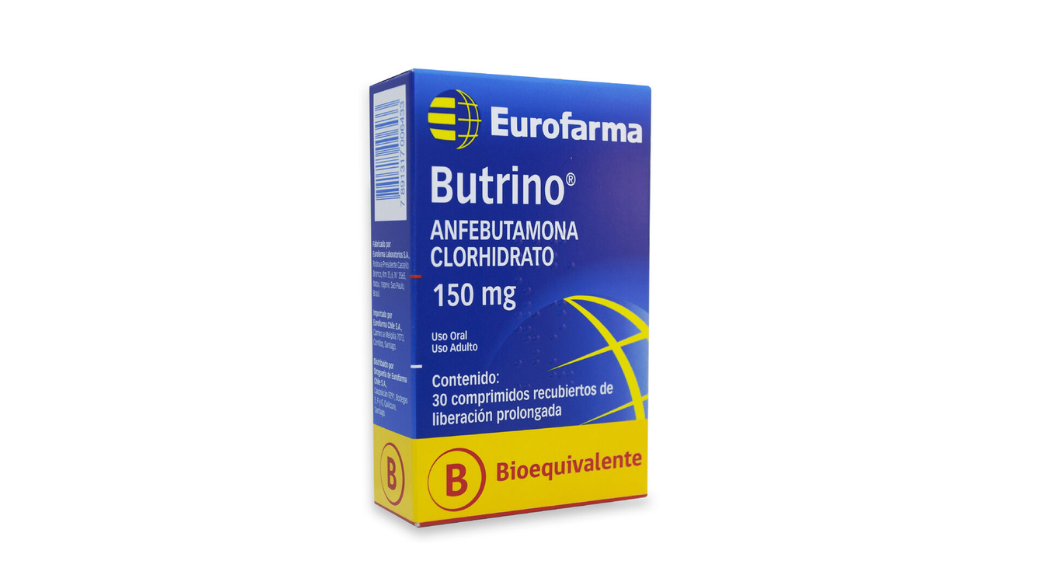 BUTRINO ANFEBUTAMONA CLORHIDRATO 150MG X 30 COMPRIMIDOS RECUBIERTOS DE LIBERACION PROLONGADA EUROFARMA