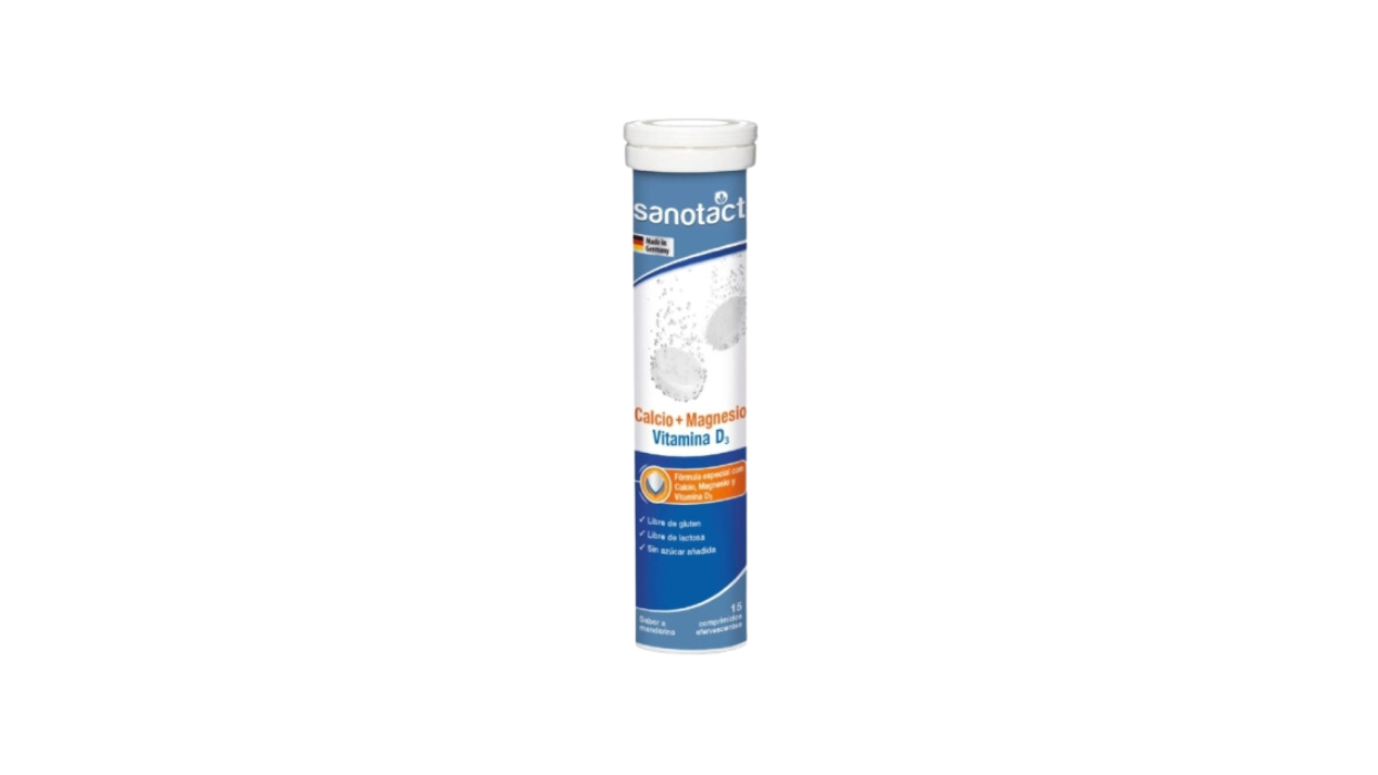 CALCIO +MAGNESIO VITAMINA D3 X 15 TABLETAS EFEVERSCENTES SANOTACT