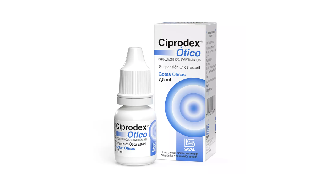 CIPRODEX OTICO CIPROFLOXACINO 0,3% + DEXAMETASONA 0,1% X 7,5 ML