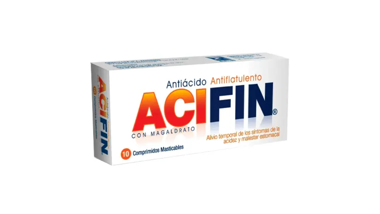 ACIFIN ANTIACIDO ANTIFLATULENTO MAGALDRATO X 10 COMPRIMIDOS MASTICABLES MINTLAB
