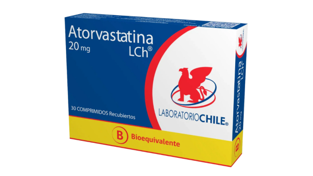 ATORVASTATINA 20 MG X 30 COMPRIMIDOS RECUBIERTOS LABORATORIO CHILE