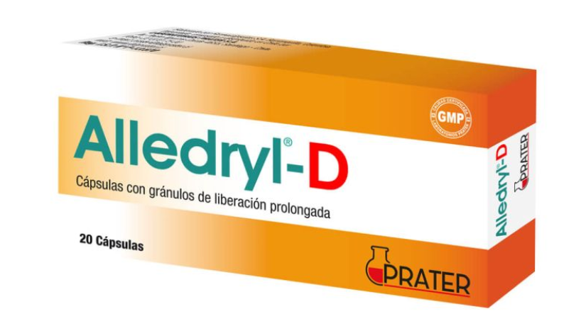 ALLEDRYL-D LORATADINA/PSEUDOEFEDRINA SULFATO 5/120MG X 20 CAPSULAS CON GRANULOS DE LIBERACION PROLONGADA PRATER