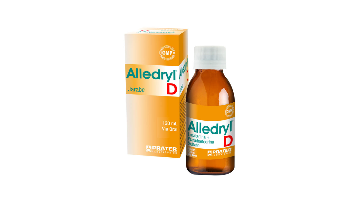 ALLEDRYL-D LORATADINA/PSEUDOEFEDRINA SULFATO 2,5-15MG/5ML X 120ML JARABE PRATER