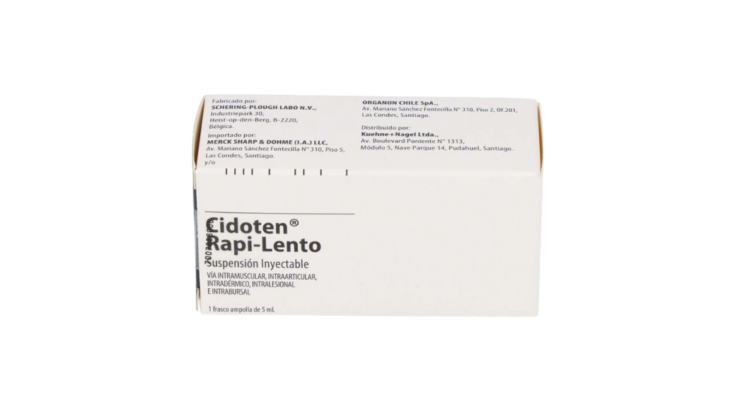 CIDOTEN RAPI-LENTO BETAMETASONA ACETATO 3MG  X 5ML UN FRASCO SUSPENSION INYECTABLE ORGANON